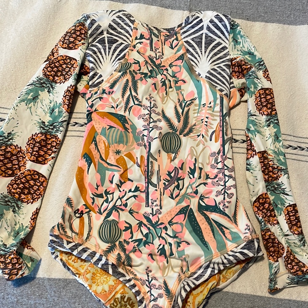 Maaji girls well loved and worn long sleeve swim suit